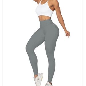 Sleek Gray High-Waisted Leggings